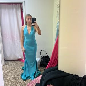 Aqua blue prom dress